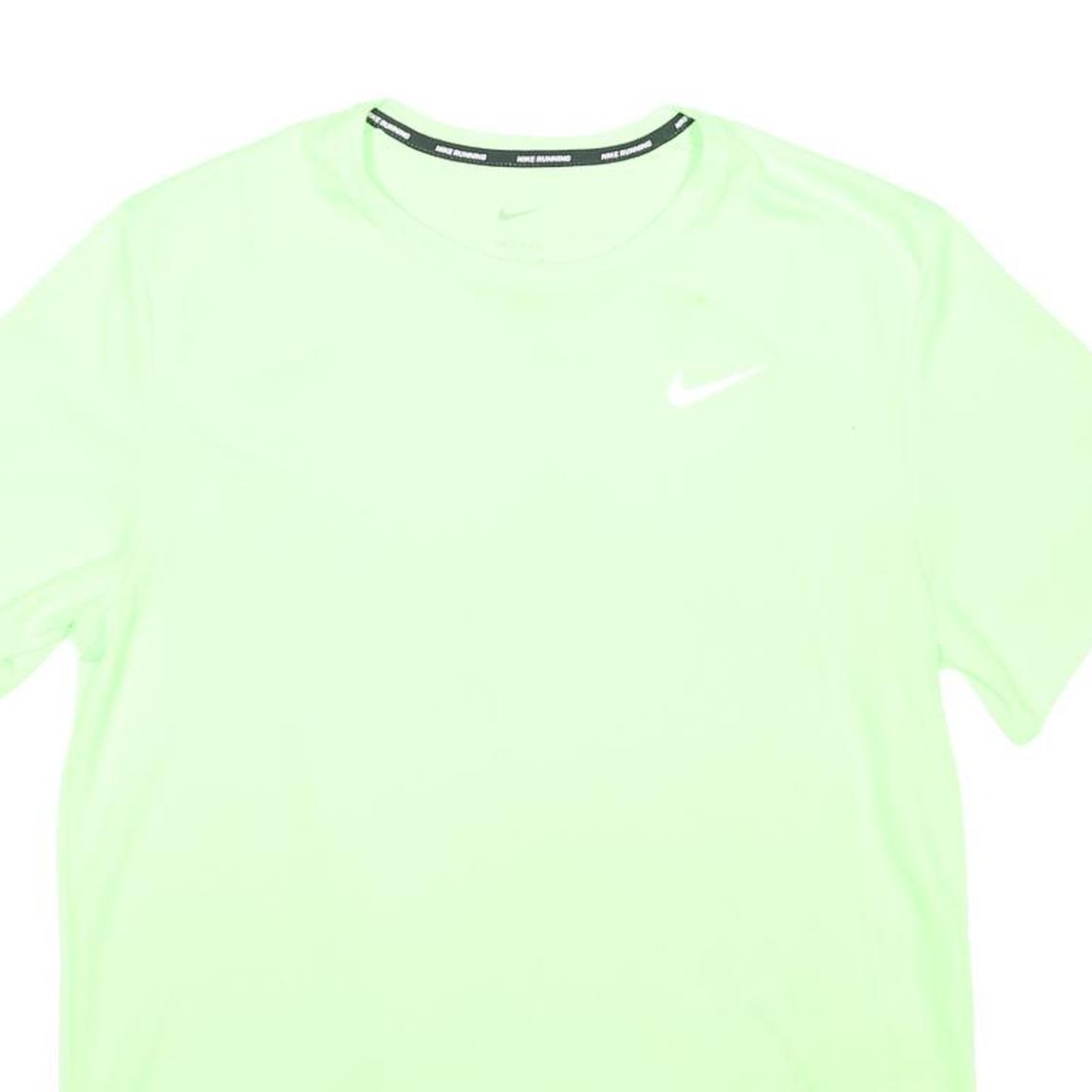 NIKE Mens Green Polyester Blend T-Shirt M Short Sleeve Crew Neck Sports