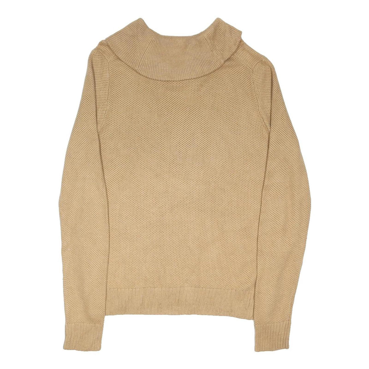 TOMMY HILFIGER Mens Beige Cotton Blend Patterned Shawl Collar Jumper L Cotton