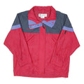 COLUMBIA Womens Red & Grey Outdoor Jacket L Polyester Blend Zip Windbreaker