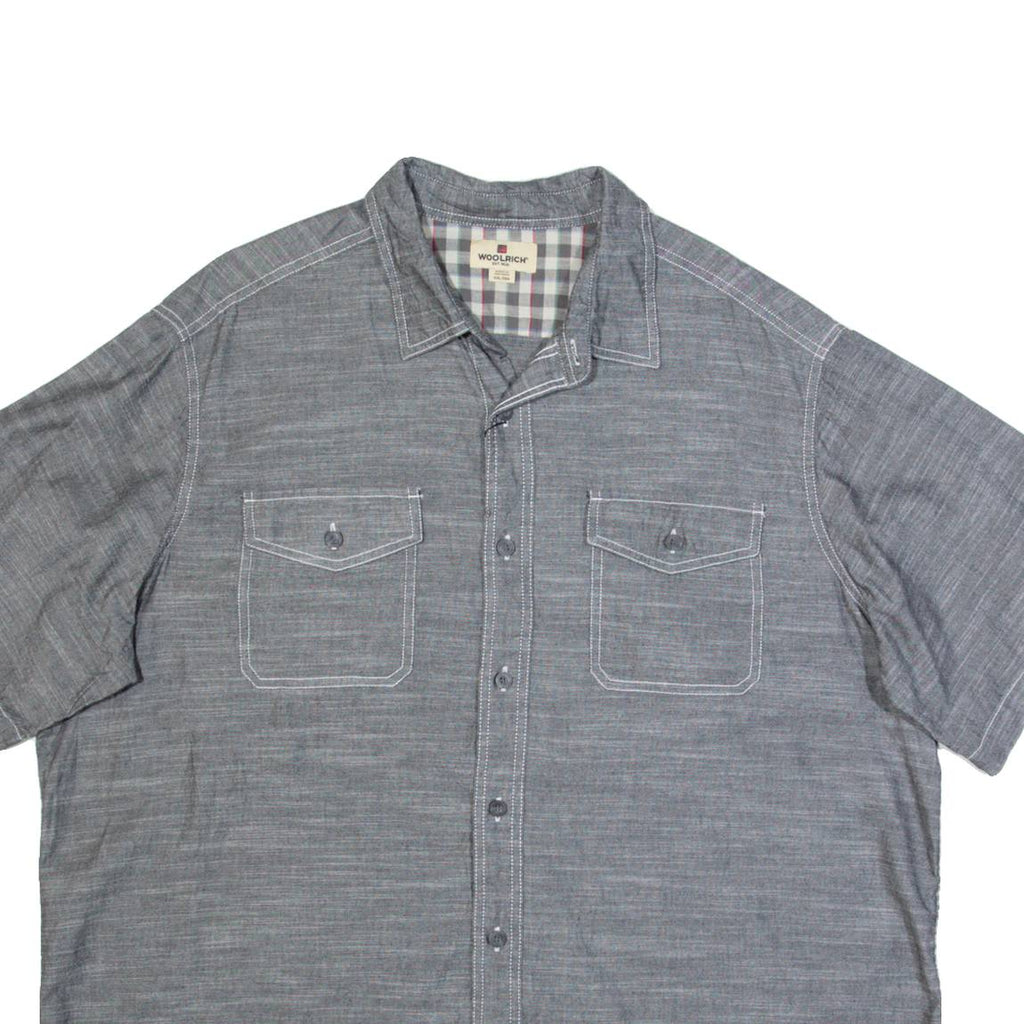 WOOLRICH Mens Plain Shirt Grey 2XL