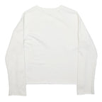 LEVI'S Womens White Cotton Blend Crew Neck XS Sweatshirt Graphic Logo Pullover