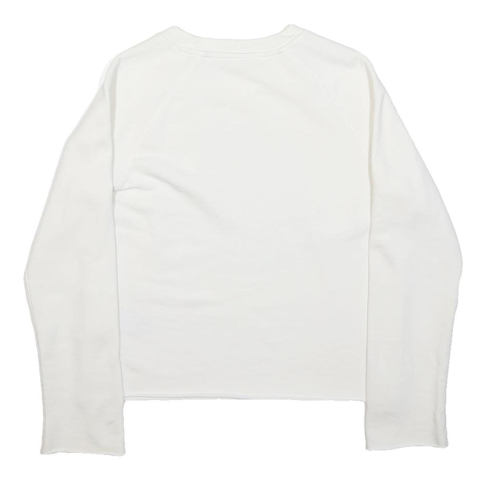 LEVI'S Womens White Cotton Blend Crew Neck XS Sweatshirt Graphic Logo Pullover