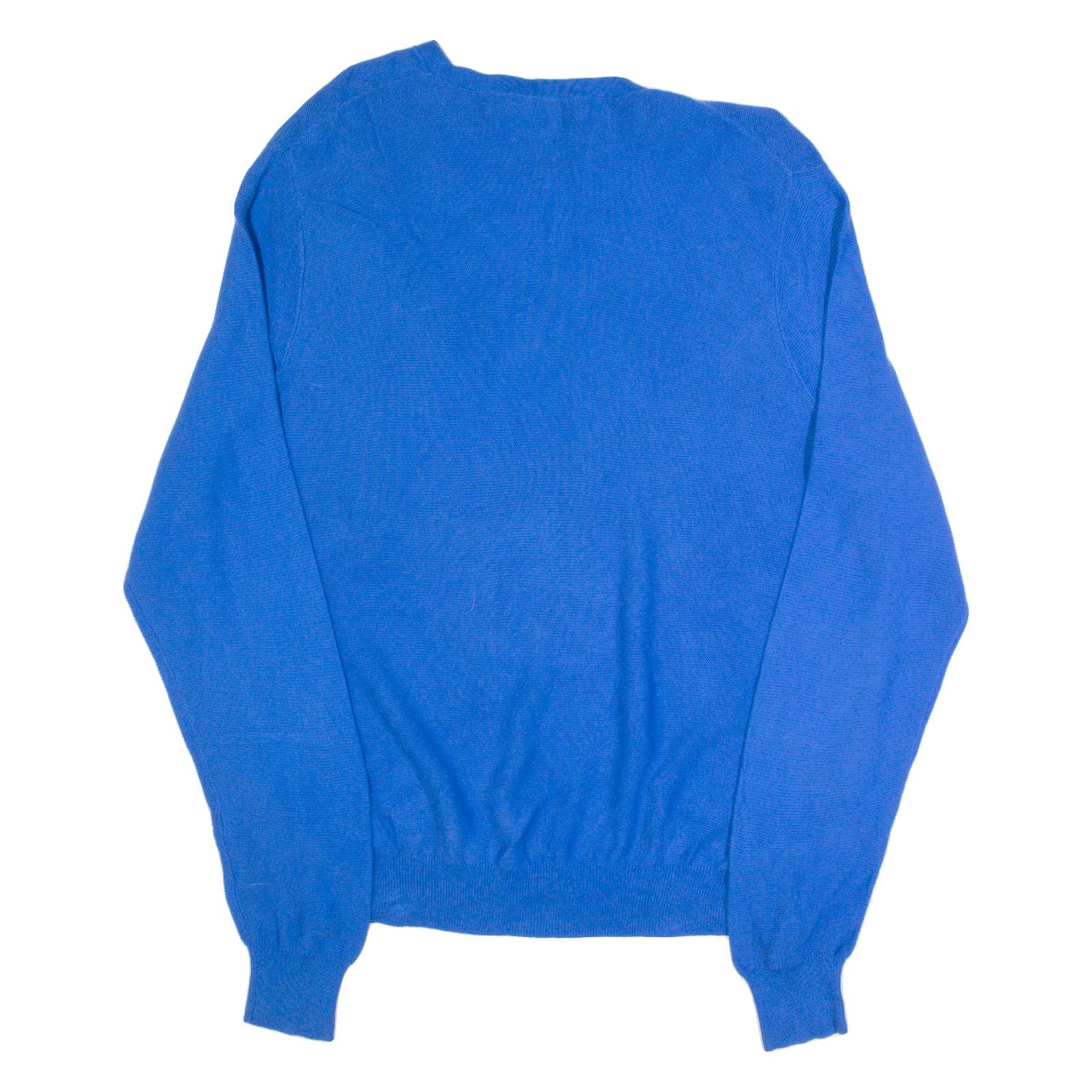 POLO RALPH LAUREN GOLF Mens Jumper Blue V-Neck Tight Knit L