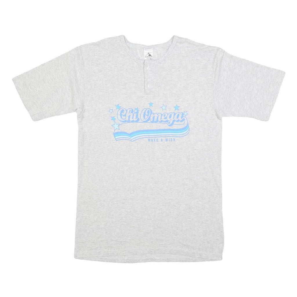 AUGUSTA Womens Grey Chi Omega Graphic Modern M Short Sleeve Crew Neck Cotton