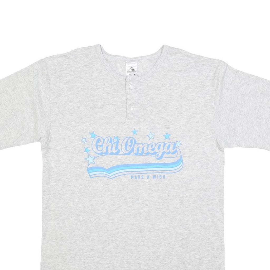 AUGUSTA Womens Grey Chi Omega Graphic Modern M Short Sleeve Crew Neck Cotton