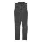 LEVI'S Womens Slim Black Denim Jeans W25 L30 Zip Cotton Blend Casual Stretch