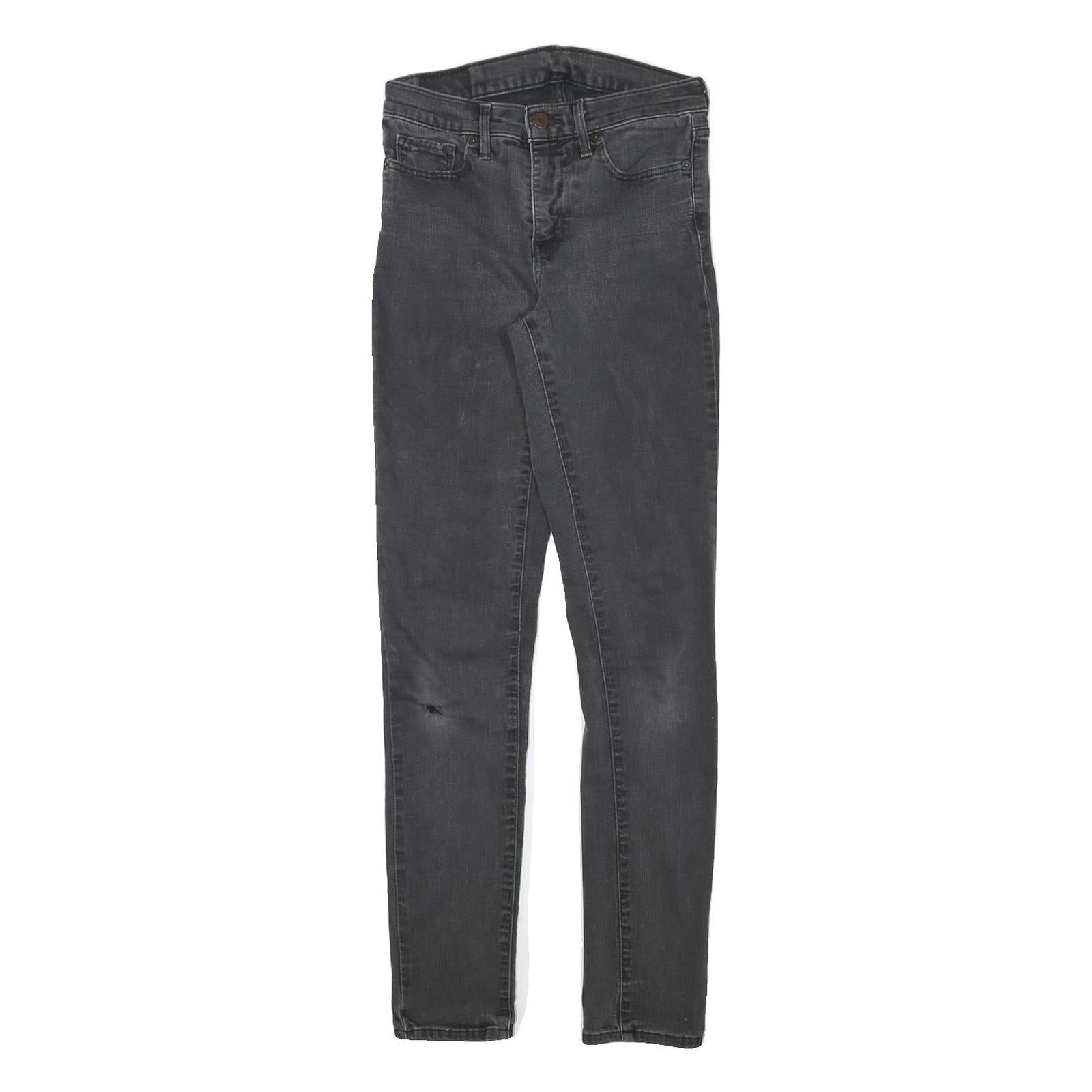 LEVI'S Womens Slim Black Denim Jeans W25 L30 Zip Cotton Blend Casual Stretch