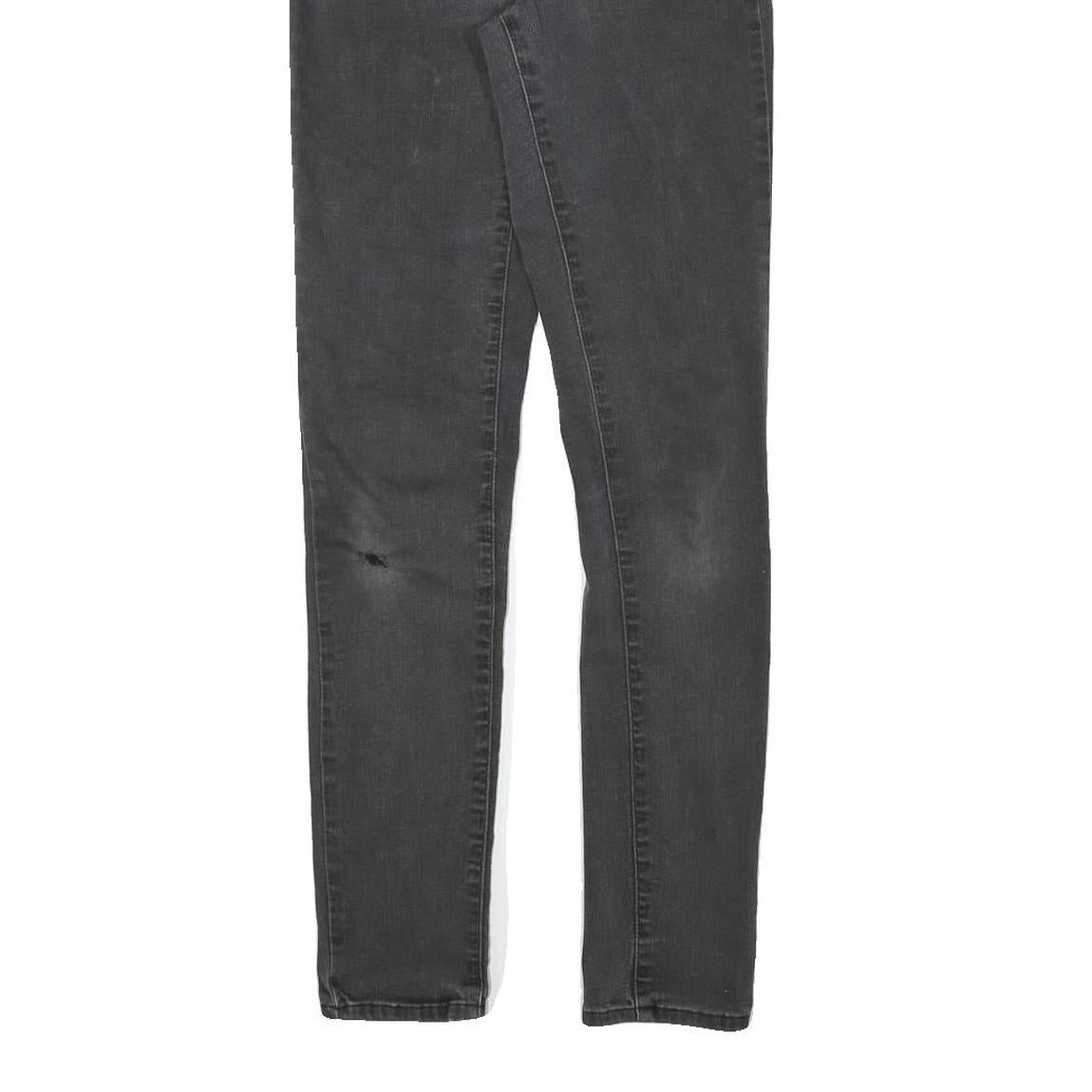 LEVI'S Womens Slim Black Denim Jeans W25 L30 Zip Cotton Blend Casual Stretch