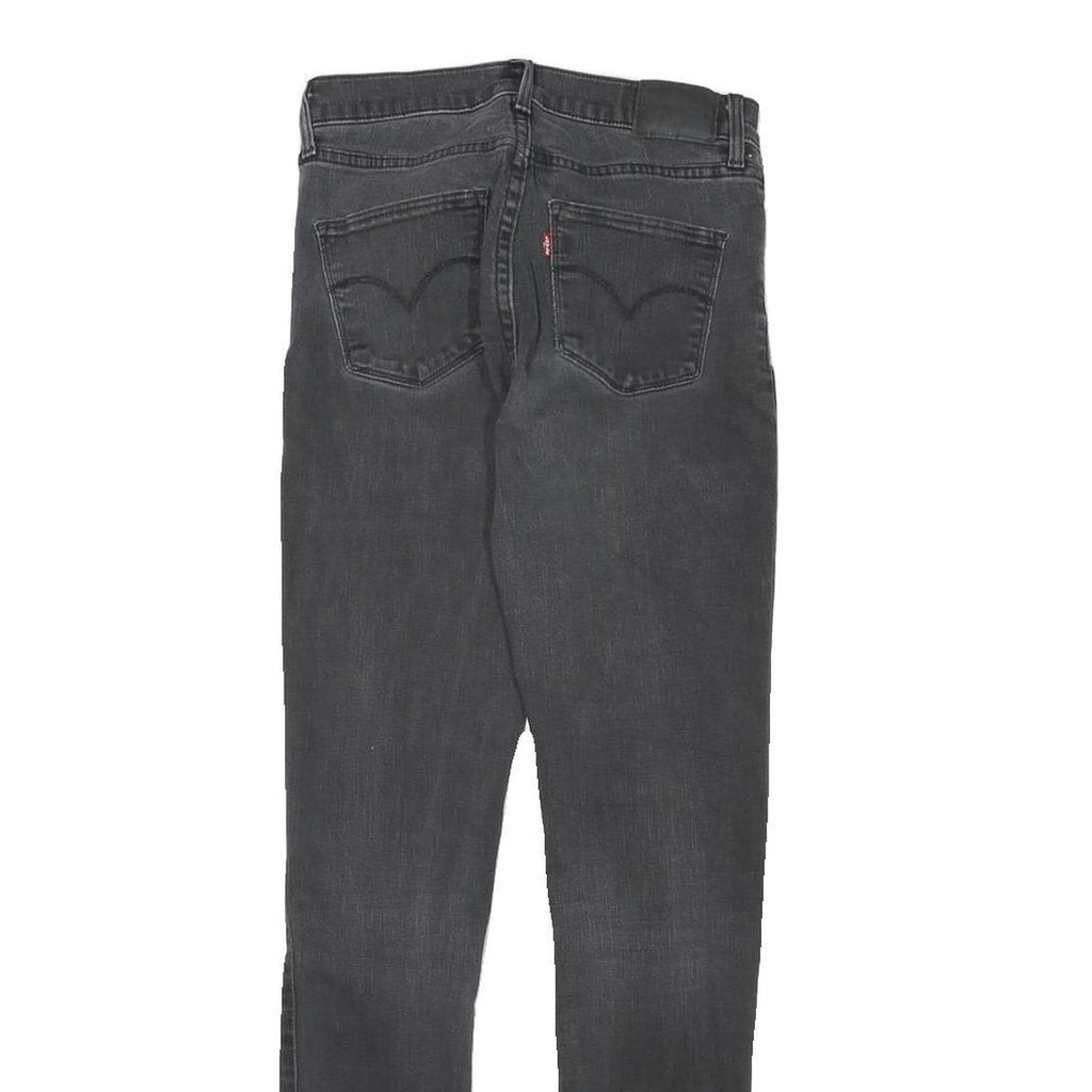 LEVI'S Womens Slim Black Denim Jeans W25 L30 Zip Cotton Blend Casual Stretch