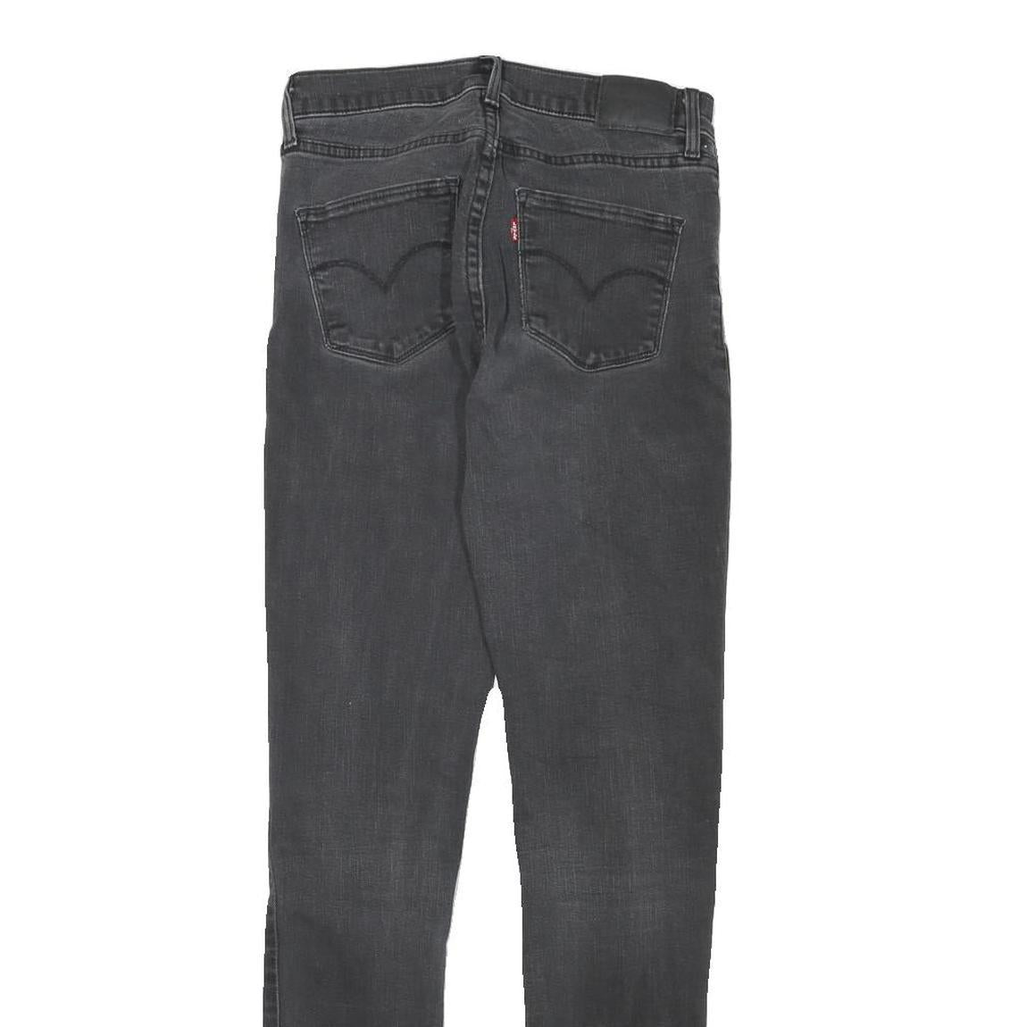 LEVI'S Womens Slim Black Denim Jeans W25 L30 Zip Cotton Blend Casual Stretch