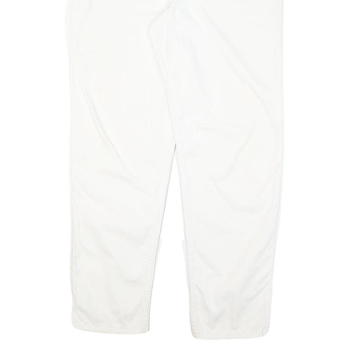 LEVI'S Womens Cotton Blend White Regular Fit Straight Leg Trousers W33 L31