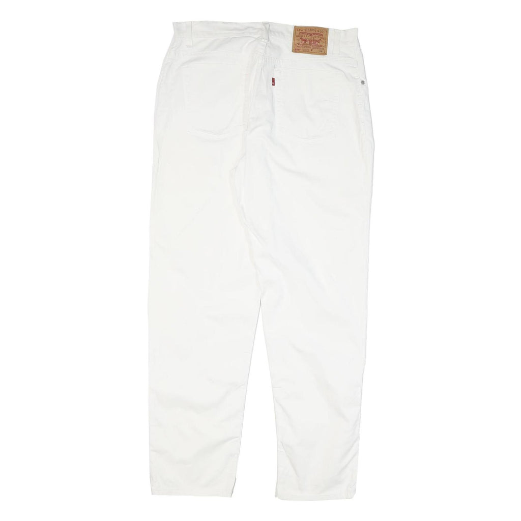 LEVI'S Womens Cotton Blend White Regular Fit Straight Leg Trousers W33 L31