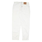 LEVI'S Womens Cotton Blend White Regular Fit Straight Leg Trousers W33 L31