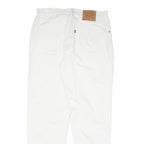LEVI'S Womens Cotton Blend White Regular Fit Straight Leg Trousers W33 L31