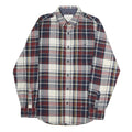 WEATHERPROOF Mens Red Navy & White Checked Shirt M Cotton Blend Casual Long