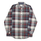 WEATHERPROOF Mens Red Navy & White Checked Shirt M Cotton Blend Casual Long
