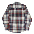 WEATHERPROOF Mens Red Navy & White Checked Shirt M Cotton Blend Casual Long