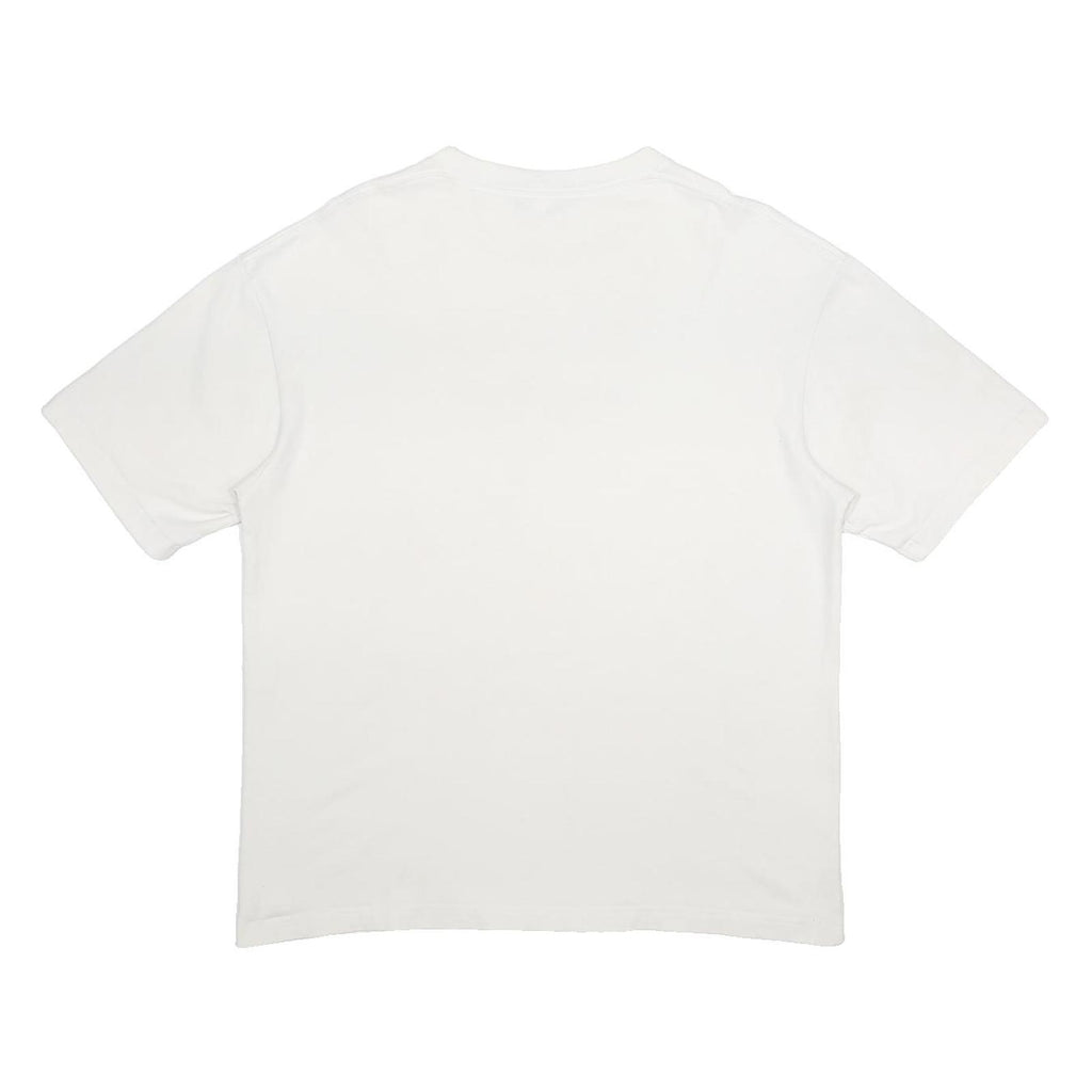 BALENCIAGA Mens White Graphic T-Shirt S Short Sleeve Crew Neck Logo Print Cotton