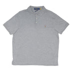 POLO RALPH LAUREN Mens Grey Short Sleeve Plain M Cotton Blend Polo Shirt