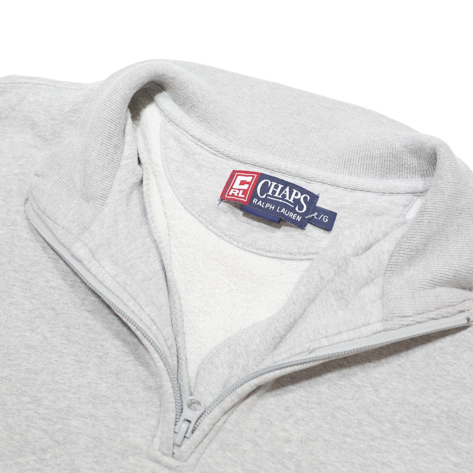 CHAPS Mens Grey Plain Pullover Jumper Crew Neck Basic Knit XL Cotton Blend