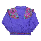 SEQUENCE Womens Purple & Multi Jacket S Polyester Zip Vintage Patterned Light