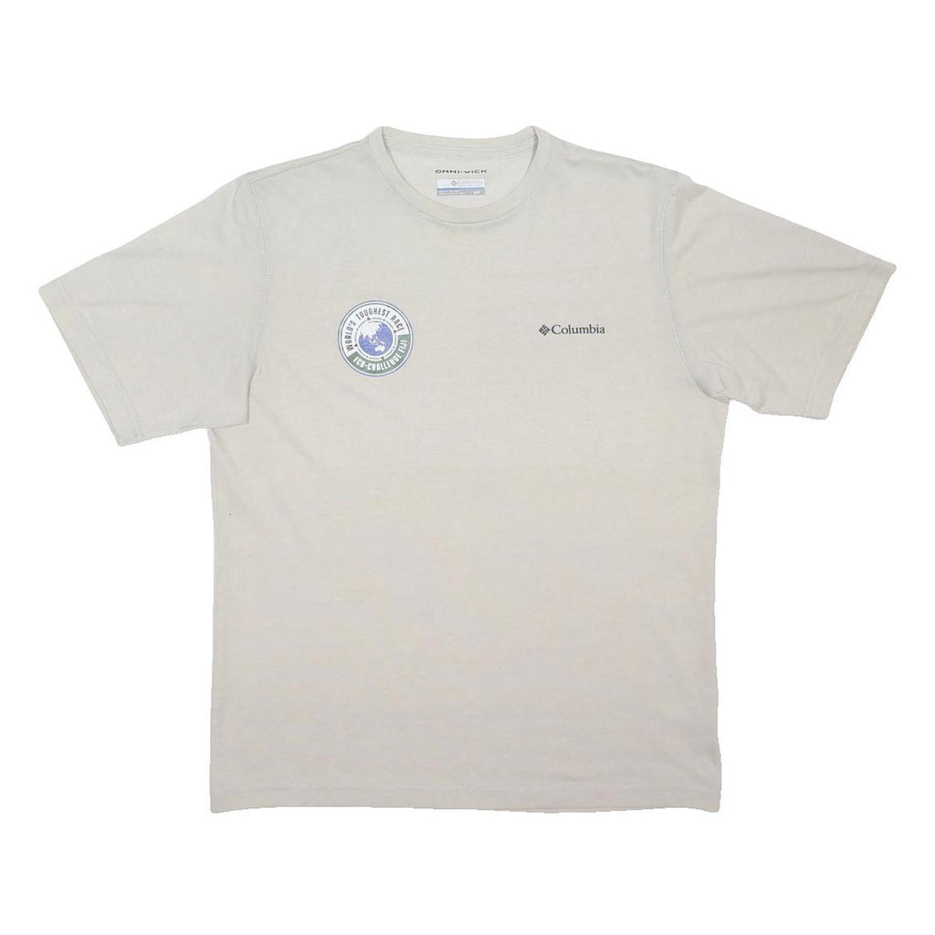 COLUMBIA Mens Cream S Short Sleeve Crew Neck Eco Challenge Graphic T-Shirt
