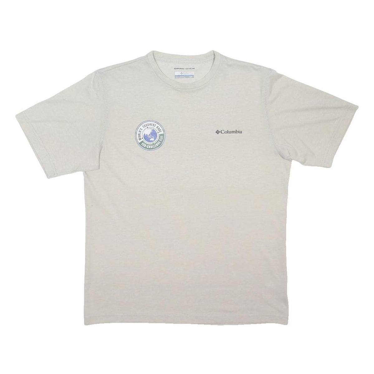 COLUMBIA Mens Cream S Short Sleeve Crew Neck Eco Challenge Graphic T-Shirt