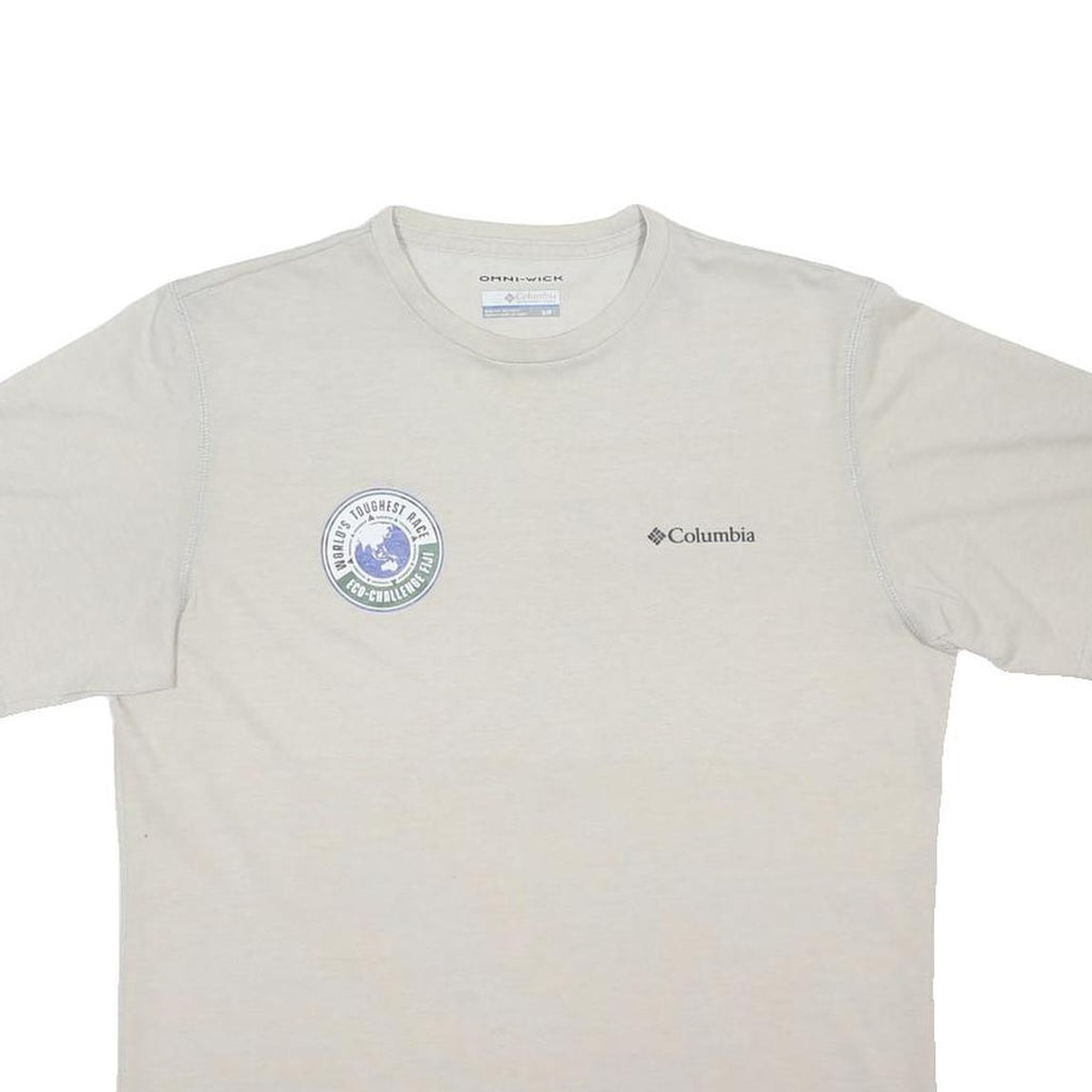 COLUMBIA Mens Cream S Short Sleeve Crew Neck Eco Challenge Graphic T-Shirt