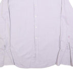 JAEGER Mens White Plain Shirt L Classic Long Sleeve Button Collar Cotton Blend