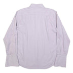 JAEGER Mens White Plain Shirt L Classic Long Sleeve Button Collar Cotton Blend