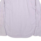 JAEGER Mens White Plain Shirt L Classic Long Sleeve Button Collar Cotton Blend