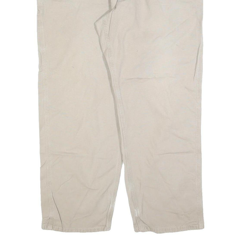 CARHARTT Mens Cotton Blend Beige Loose Straight Trousers W44 L32 Casual Workwear