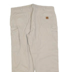 CARHARTT Mens Cotton Blend Beige Loose Straight Trousers W44 L32 Casual Workwear