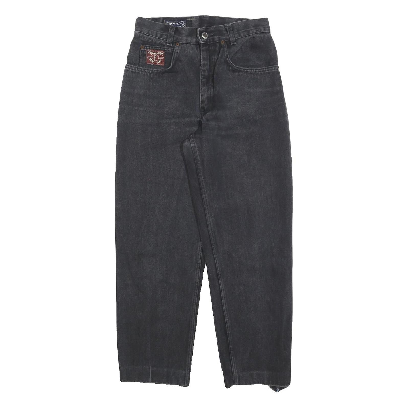 ROYAL FAKS Womens Regular Fit Straight Leg Denim Dark W27 L27 Cotton Blend Zip