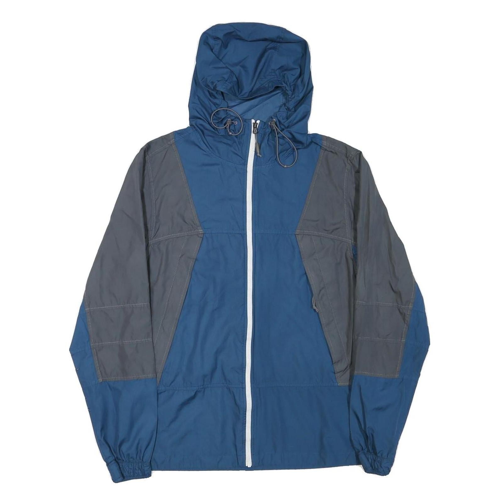THE NORTH FACE Mens Blue & Grey Lightweight Hooded Zip Jacket S Polyester Blend
