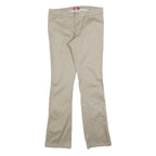 DICKIES Womens Cotton Blend Beige Slim Straight Trousers W32 L32 Workwear Zip