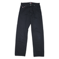TOMMY HILFIGER Mens Cotton Black Classic Straight Trousers W30 L31 Button