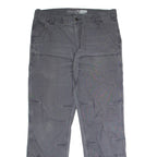 CARHARTT Double Knee Workwear Mens Canvas Trousers Grey Relaxed Straight W34 L32