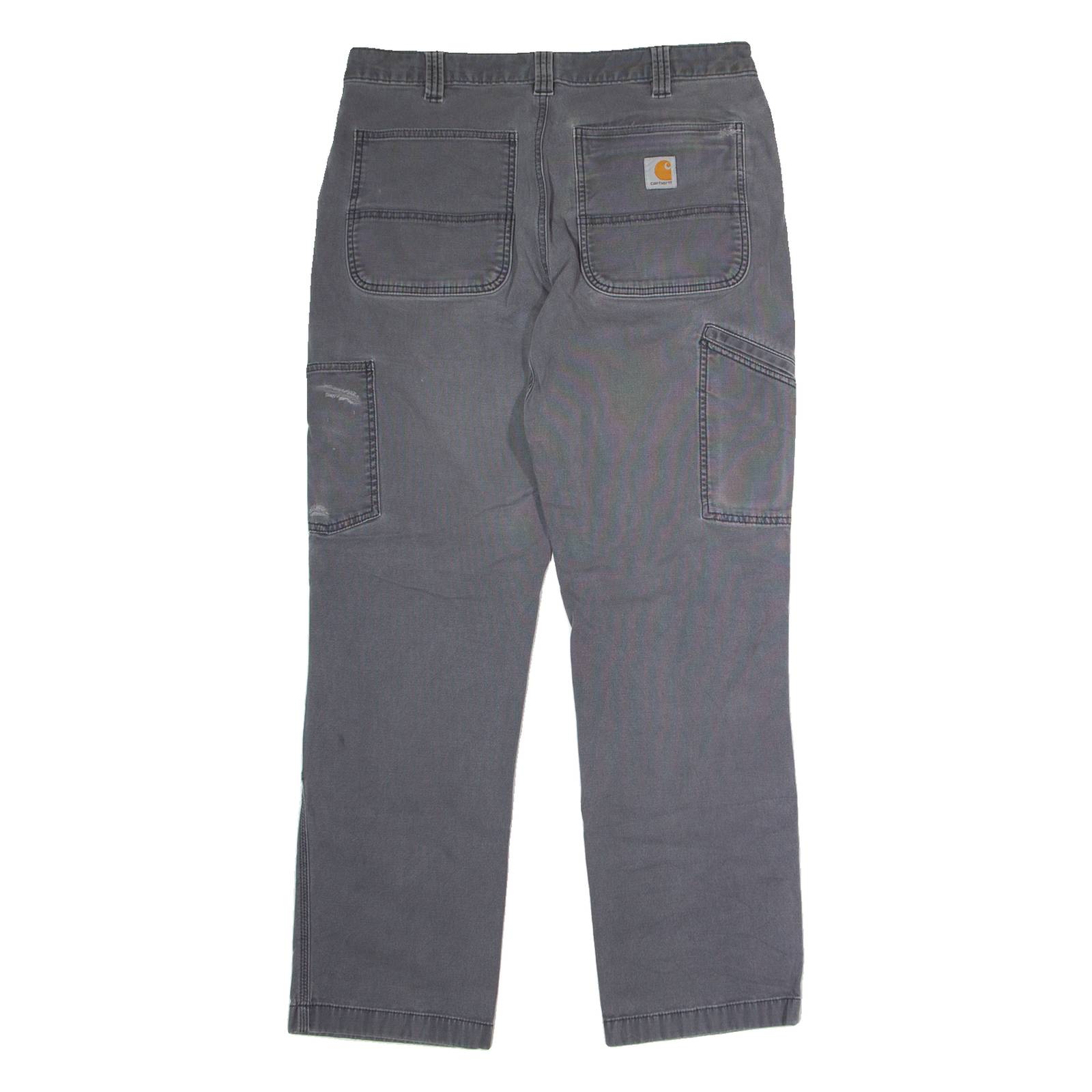 CARHARTT Double Knee Workwear Mens Canvas Trousers Grey Relaxed Straight W34 L32