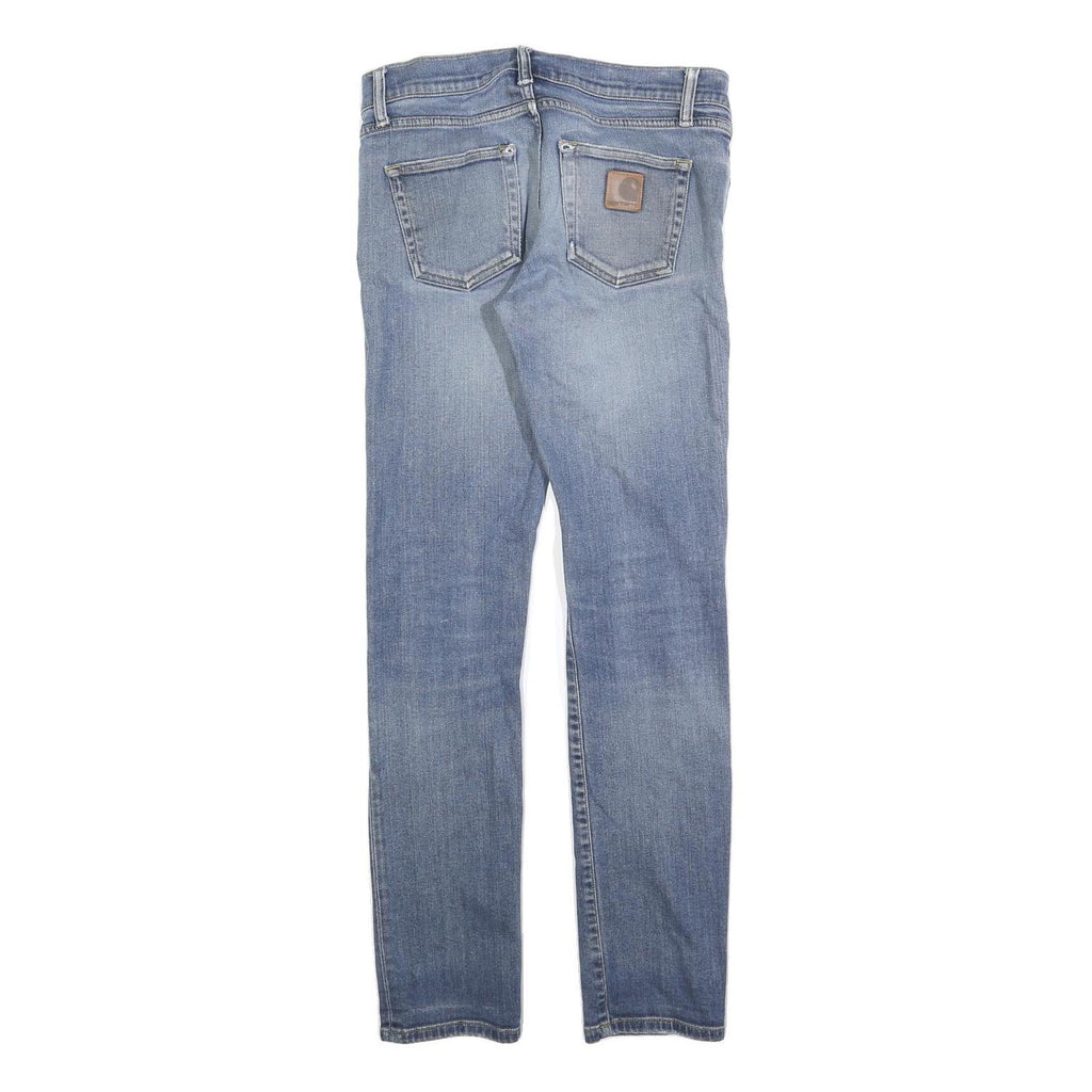 CARHARTT Mens Slim Fit Blue Denim Jeans W31 L32 Zip Cotton Blend Casual