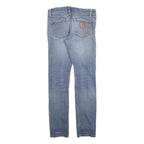 CARHARTT Mens Slim Fit Blue Denim Jeans W31 L32 Zip Cotton Blend Casual
