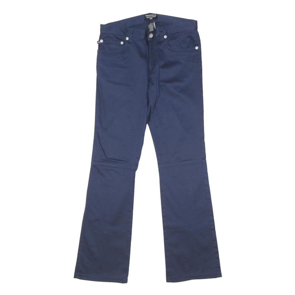 POLO RALPH LAUREN Womens Cotton Blend Navy Regular Button Trousers W28 L29