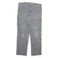 CARHARTT Mens Cotton Blend Grey Relaxed Fit Straight Leg Trousers W36 L32