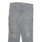 CARHARTT Mens Cotton Blend Grey Relaxed Fit Straight Leg Trousers W36 L32