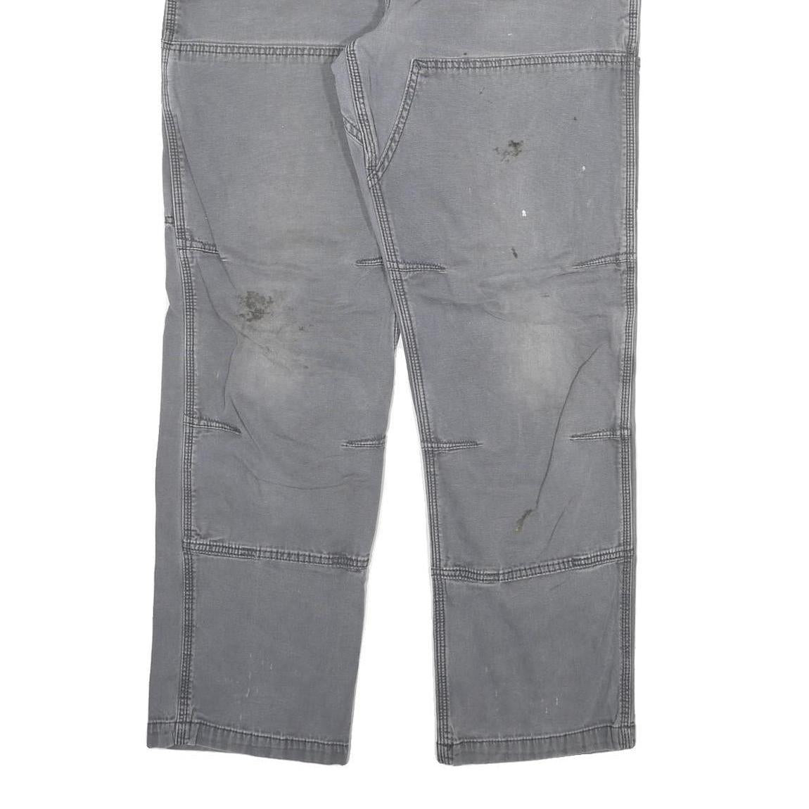 CARHARTT Mens Cotton Blend Grey Relaxed Fit Straight Leg Trousers W36 L32