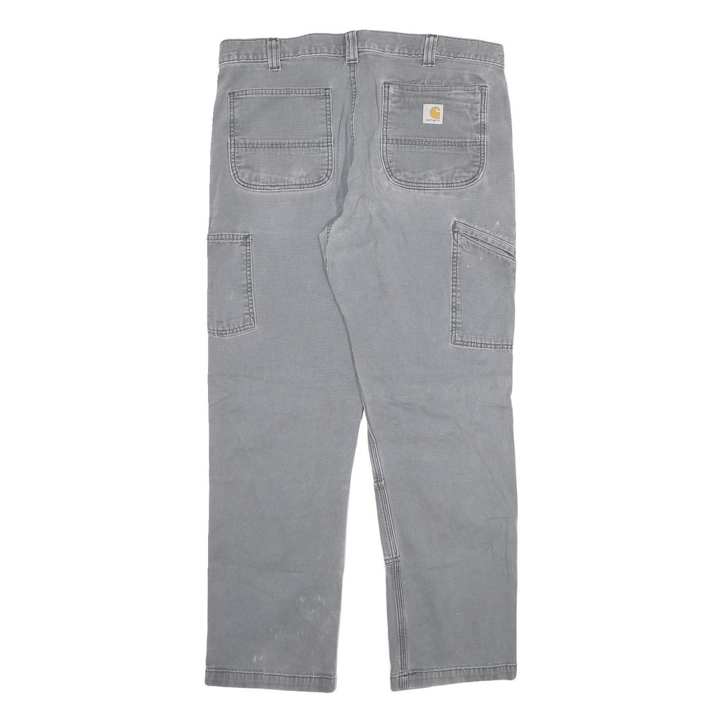 CARHARTT Mens Cotton Blend Grey Relaxed Fit Straight Leg Trousers W36 L32