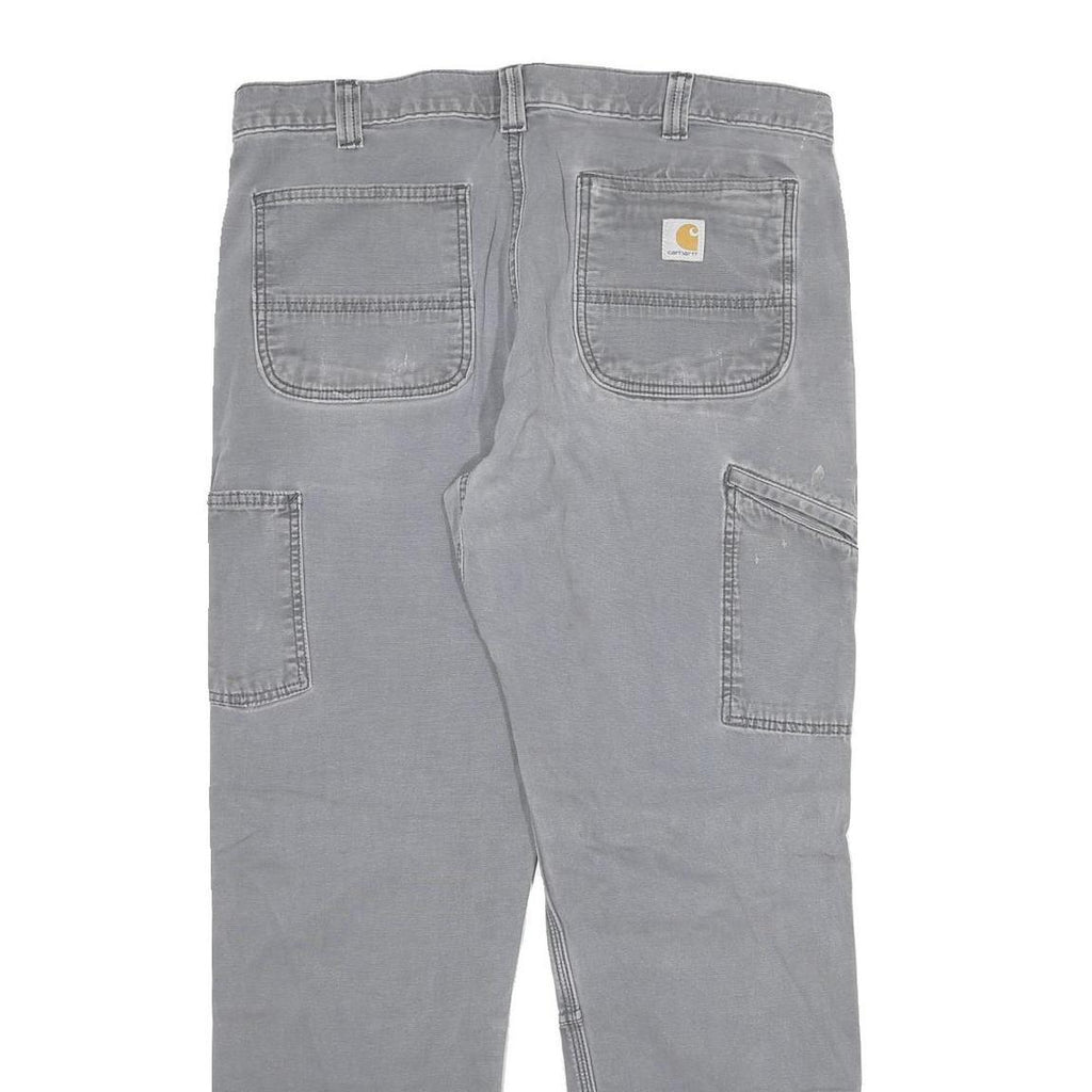CARHARTT Mens Cotton Blend Grey Relaxed Fit Straight Leg Trousers W36 L32