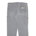 CARHARTT Mens Cotton Blend Grey Relaxed Fit Straight Leg Trousers W36 L32