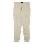 H&M Womens Polyester Blend Beige Slim Cargo Trousers Drawstring W28 L29