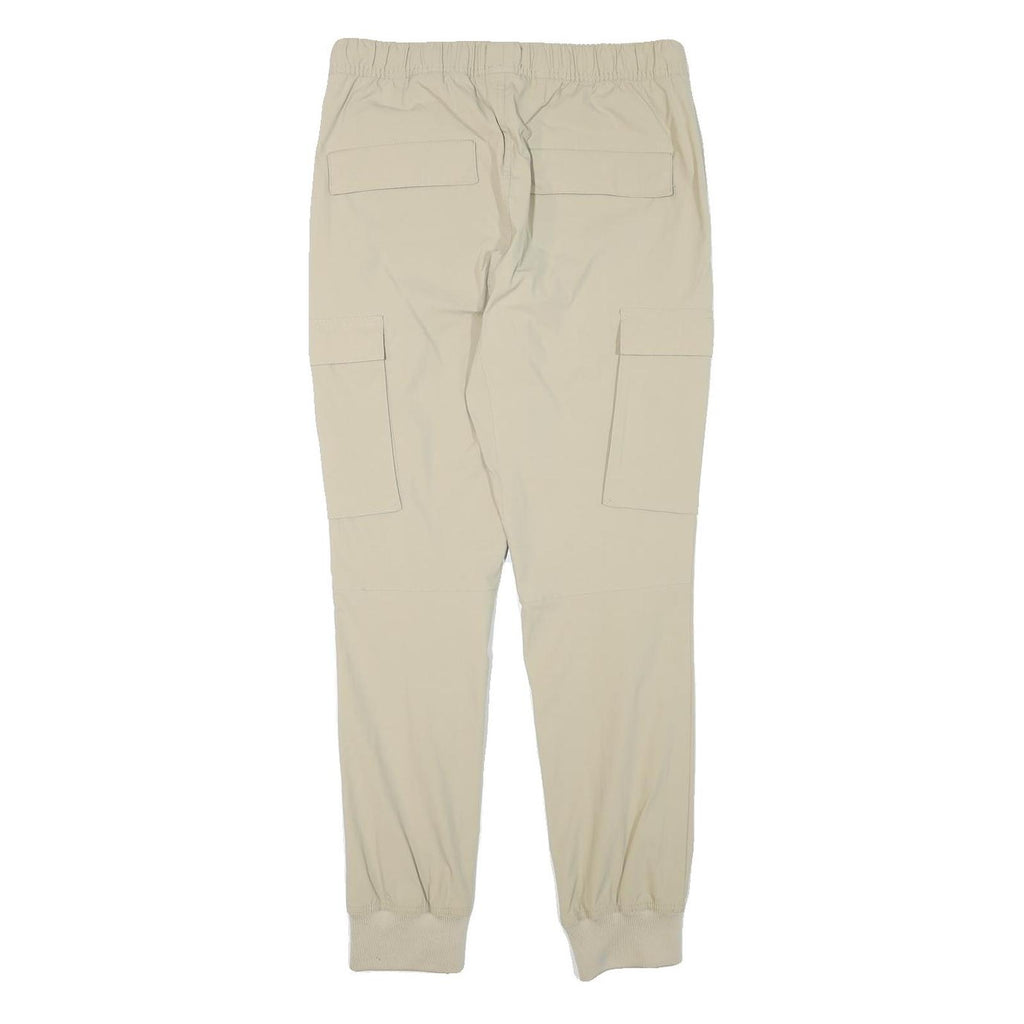 H&M Womens Polyester Blend Beige Slim Cargo Trousers Drawstring W28 L29